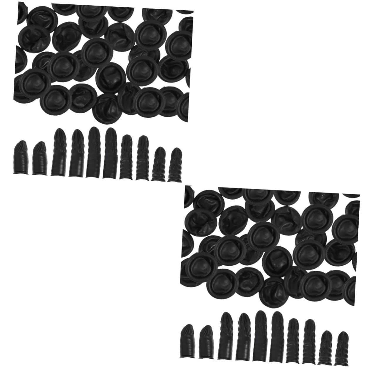 HOMOCONO 2sets Fingertip Protectors Anti-Static Covers Rubber Comfortable Work Accessories Elastic Fit 200pcs*2