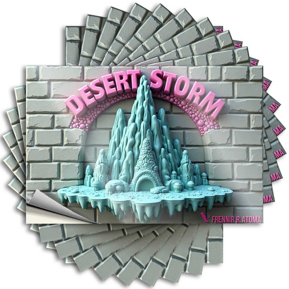 Summer, Lettering Sticker Funny Case Quote Stickers, Punk No Residue Decals for Luggage | Girl Party Favor Custom Desert Storm: A Surreal Fantasy Landscape(6X9CM)