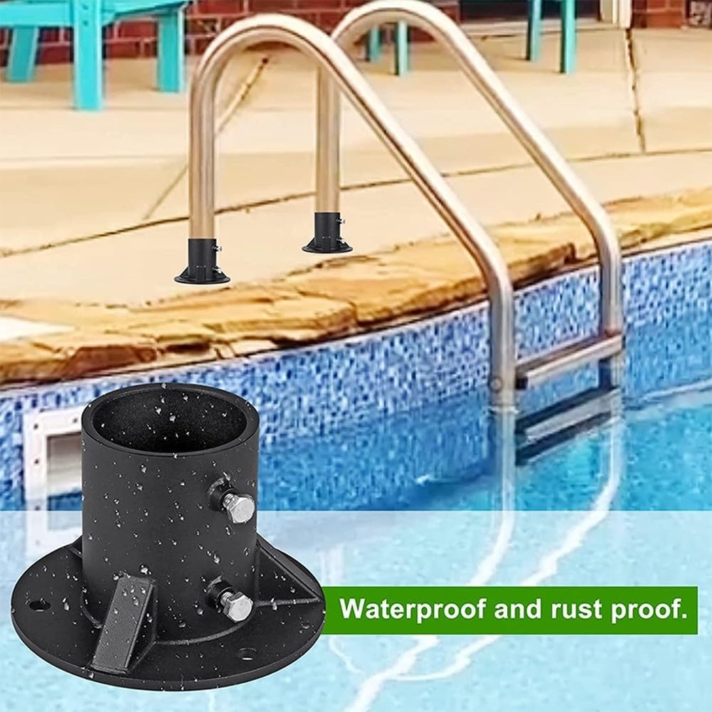 para soporte de Hormigón para Poste Cercado 65mm para robusto(C:78mm) | para acero , recubrimiento negro, para resistencia climática, para ideal exterior, durabilidad larga