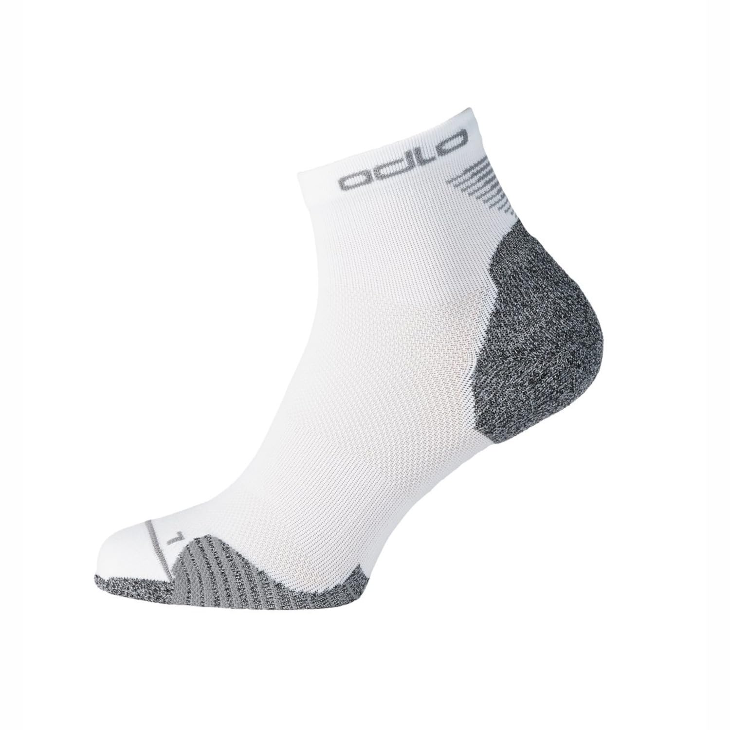 ODLO Unisex Ceramicool running quarter socks, white, 45-47
