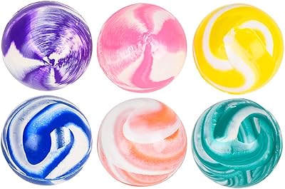 Rhode Island Novelty 1.85 Inch Two Color Marble Hi-Bounce Balls One Dozen Per Order