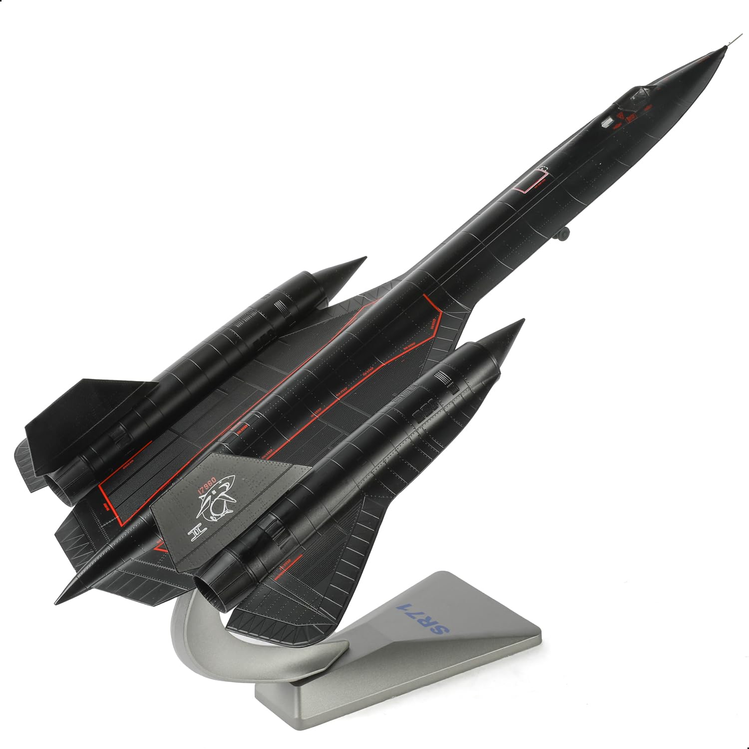 1:72 Scale SR-71 Blackbird Aircraft Model Lockheed Strategic Reconnaissance Aircraft USAF 17960 SharkⅡ Miniature Military Metal Diecast Airplane Model Kit for Adult Collection o