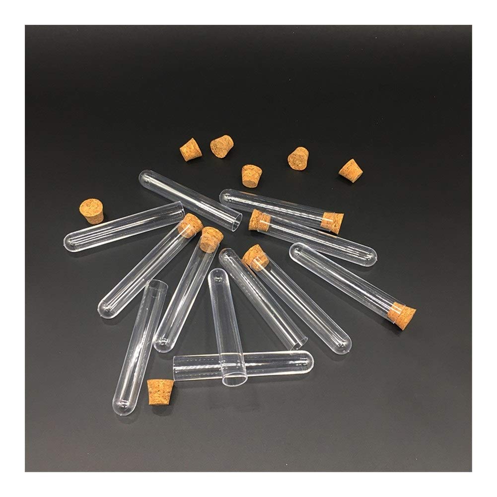 Probówki 10 szt. Uniwersalne plastikowe szklane probówki, 18x105mm, z korkiem sprzęt laboratoryjny, laboratorium szkolne ogólne