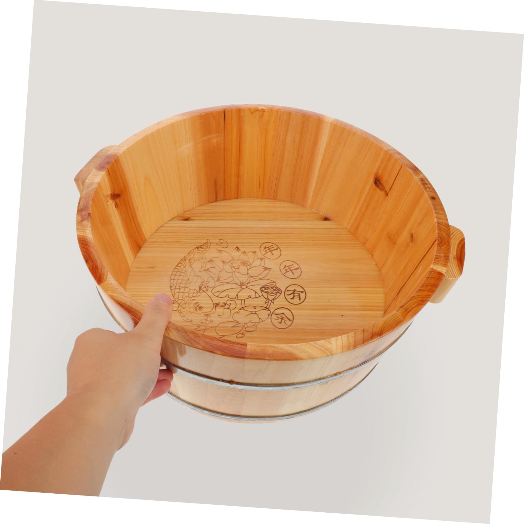 Cubo de Pedicura de Madera Marrón para Remojar los Pies