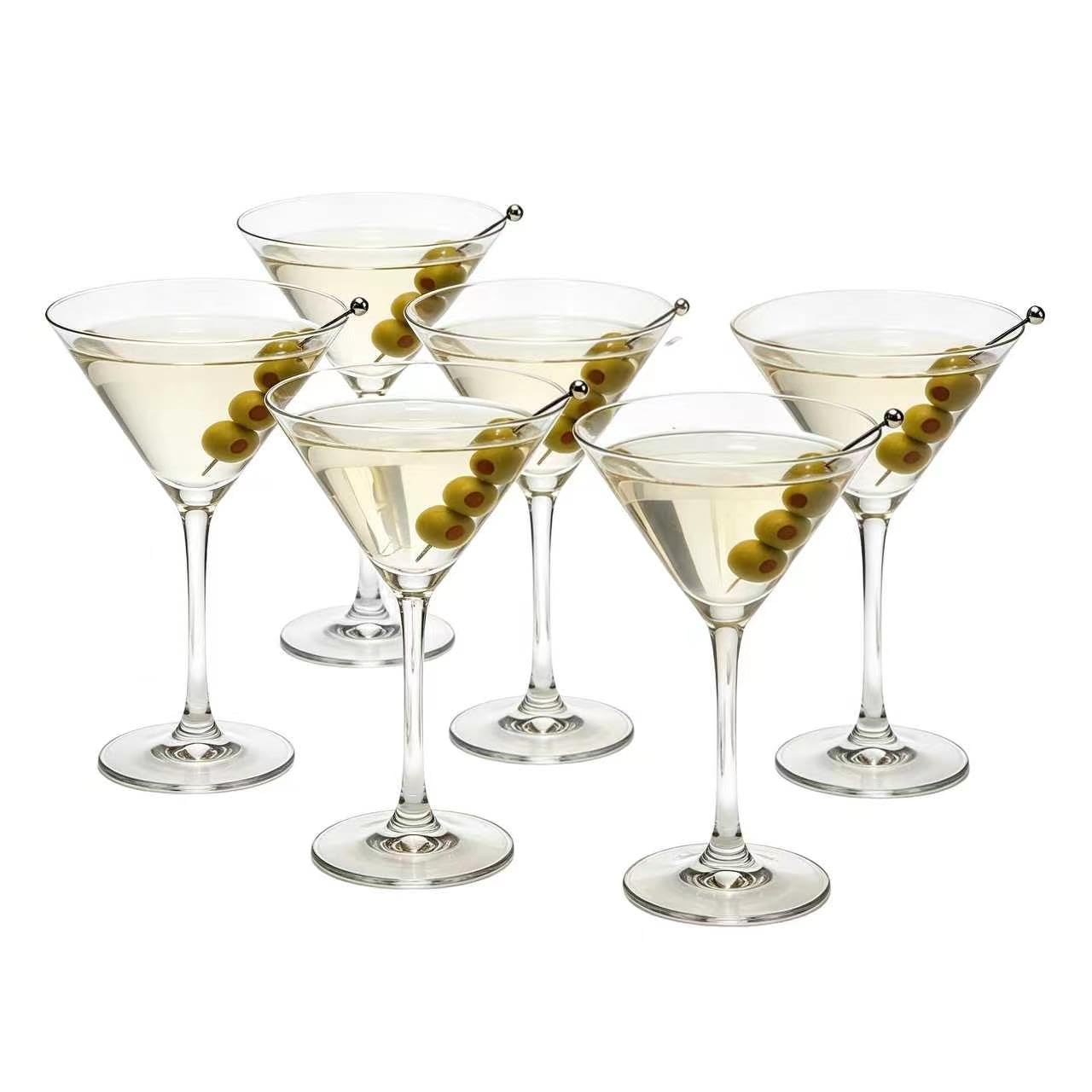 Tyawula Luxury Martini Glasses Set of 6, 190ml Classic Martini Set, Cocktail Glasses Set of 6, Party Drinking Glasses, Martini Glasses 6, Espresso Martini Cocktail Glasses