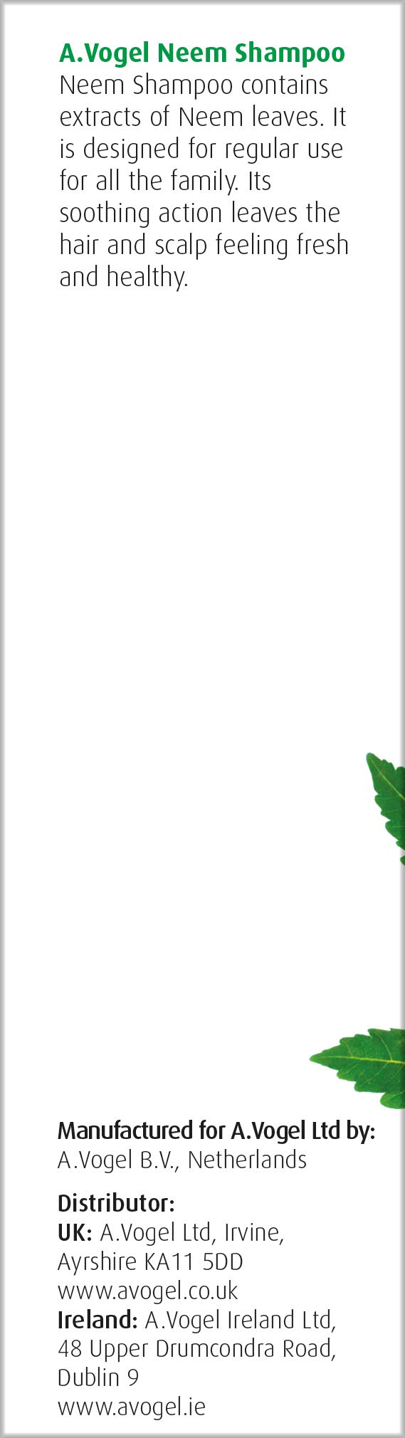 A.Vogel Neem Shampoo Suitable for Use on Dry, Itchy and Eczemaprone