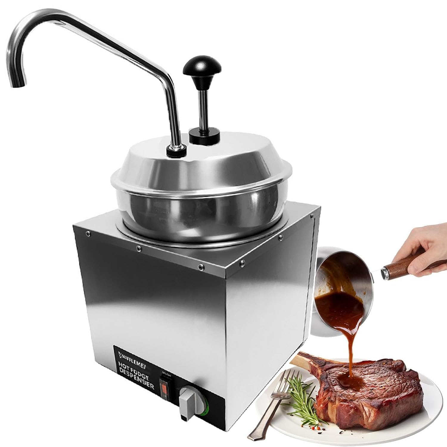 Dispensador eléctrico de queso nacho, calentador de chocolate con ángulo ajustable de 360°, diseño de presión para abrir, calefacción y conservación del calor para dulce caliente, ketchup
