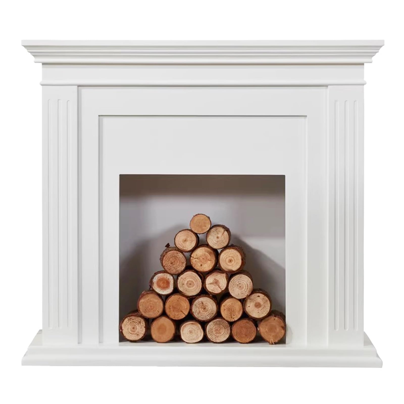 Mantels Surrounds Solid Wood Fireplace Mantel Classic Decorative Surround Freestanding Decorated Frame(Large)