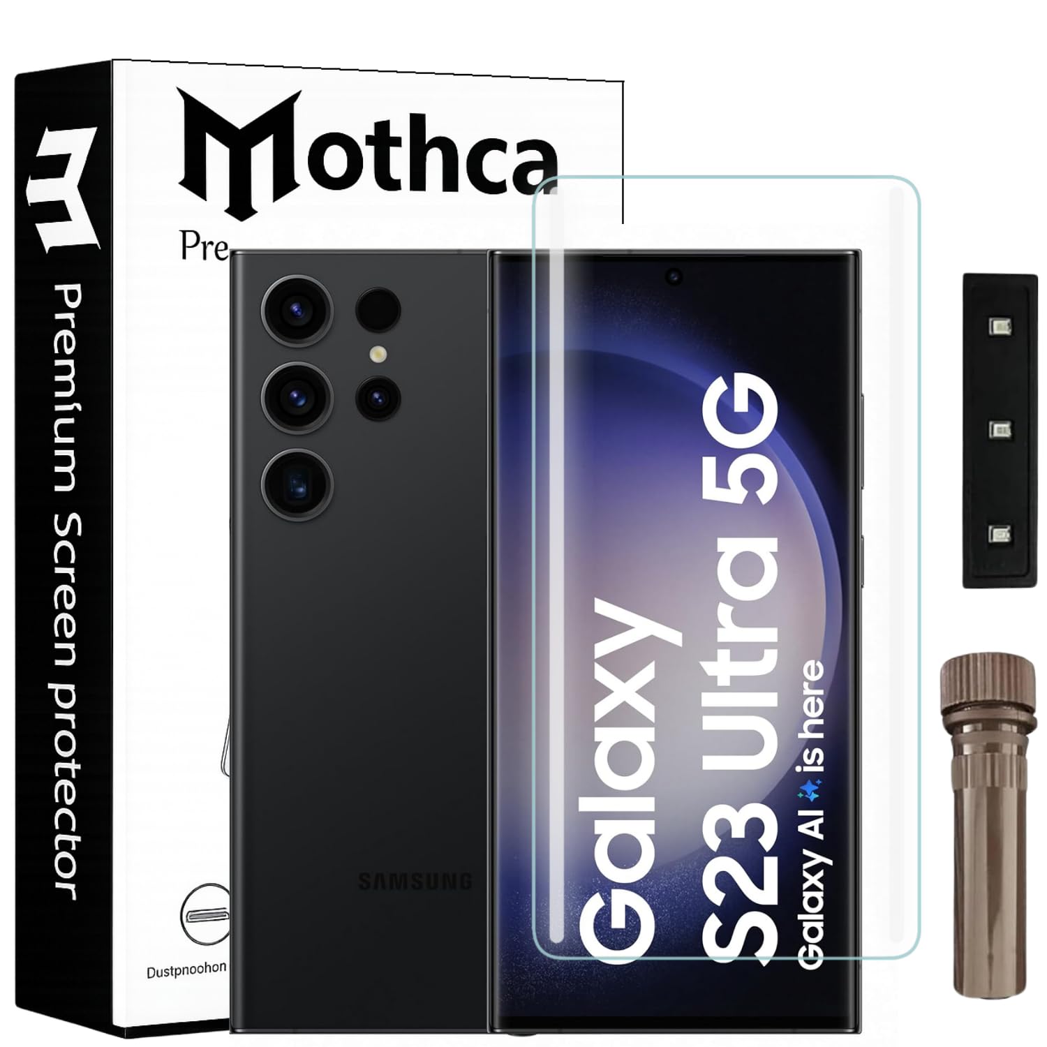 Mothca Premium Curved UV Tempered Glass Screen Protector for Samsung Galaxy S23 Ultra | HD Clear | Full Screen Coverage (Pack of 1)-image-3