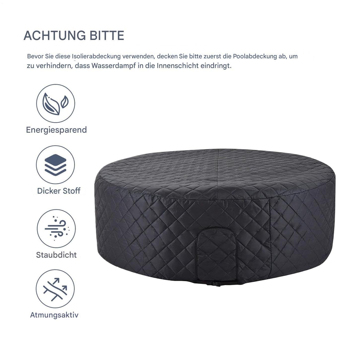 Bâche thermique - Bâche de rechange ronde gonflable - Accessoire de spa étanche à la poussière pour extérieur, hiver, jardin, maison, commercial, temps froid