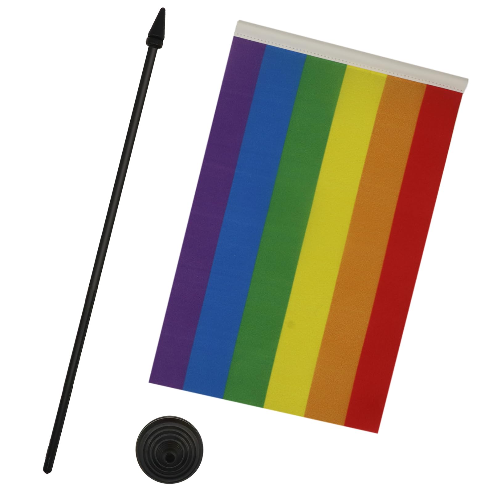 Bandiera Da Tavolo LGBT Arcobaleno AZ FLAG - 21x14cm, Asta 25cm, Base Nera, 100% Poliestere - Foto 11