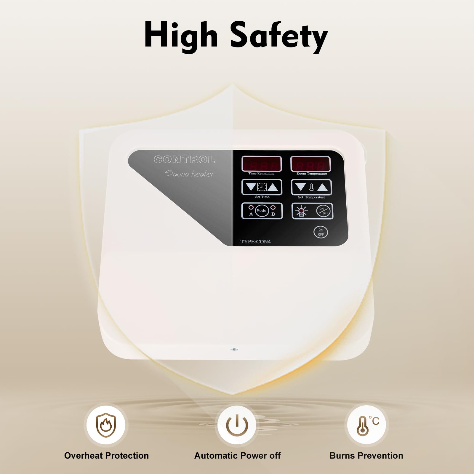 Saunabesturing, 3-9 kW, sauna, externe digitale controller, 40