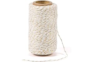 328 Feet Cotton Bakers Twine String, Gold Metallic Rope for Gift Wrapping