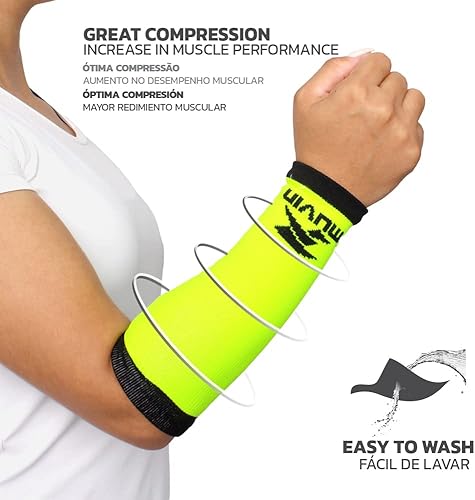 Miniatura 10 de Muvin Arrow - Mangas de brazo de voleibol - Compresión y protección del antebrazo para impactos de bolas y quemaduras de suelo, hombres y mujeres