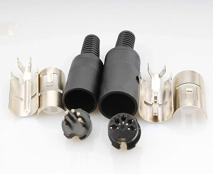 2 Juegos Adaptador DIN 5 Pines Macho Hembra Conector Audio Negro miniatura 4