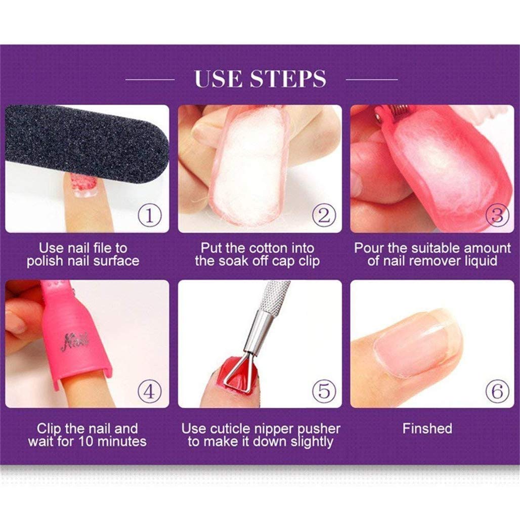 10 Pinces Pour Dépose De Vernis Semi-permanent, Gel Ou UV LED - Blanc Opaque - Neuf