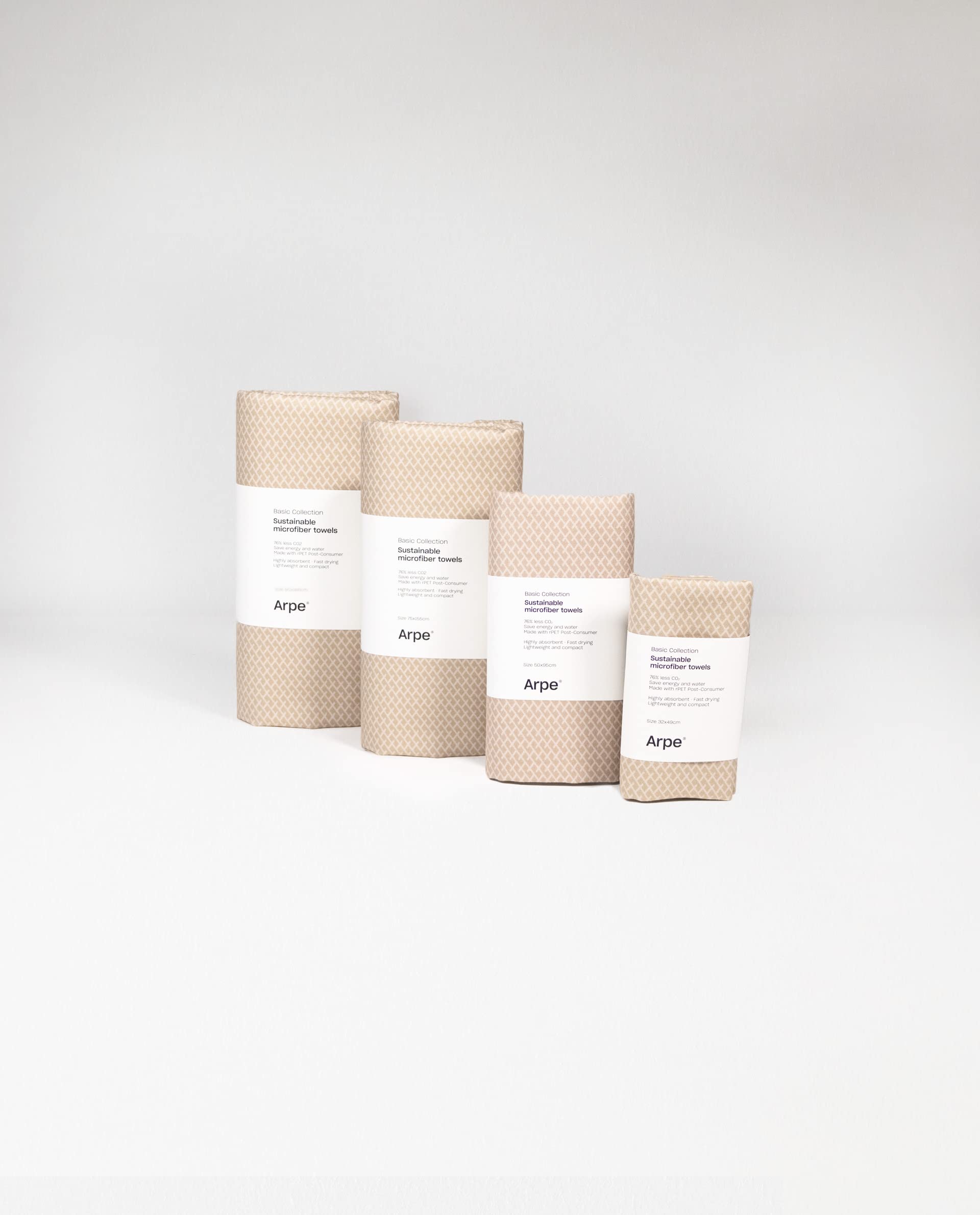 Arpe,Asciugamano in microfibra sostenibile e artigianale,Asciugamano sportivo per spiaggia, piscina o palestra,Asciugamano da bagno,ad asciugatura rapida,Eco Friendly,Sand Cream (75x115)