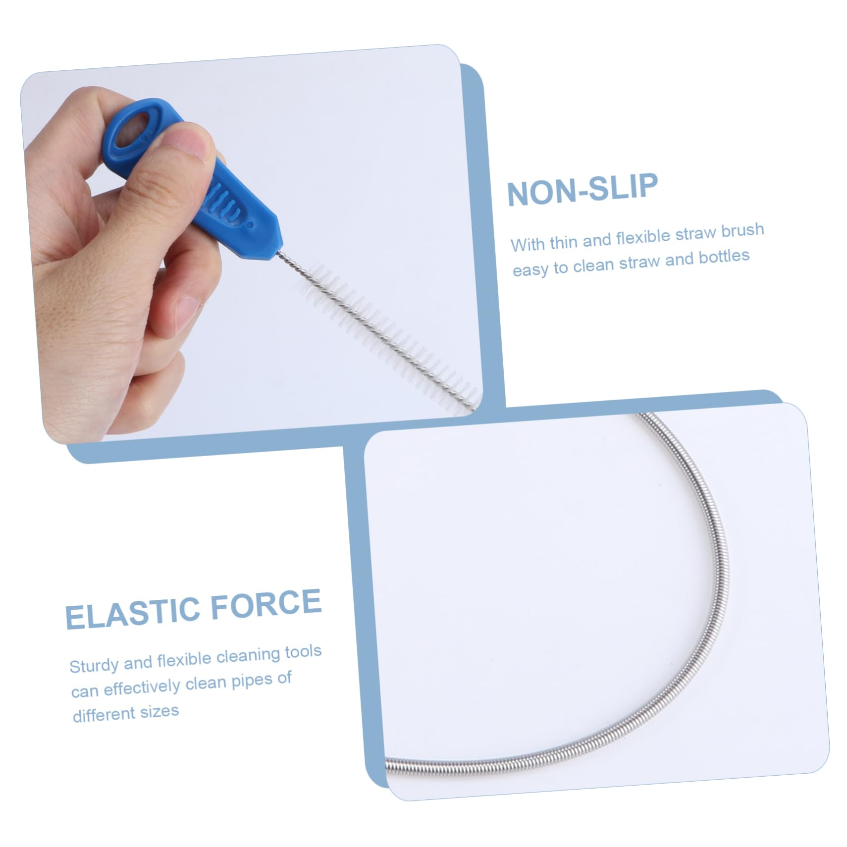 IWOWHERO Tube Bottle Straw Brushes Household Cleaning Home Cleaning Supplies Cleaning Tool Department Store Straw Brush Bottle Brushes Brush for Straws Duct Cleaning Flexible Straw White