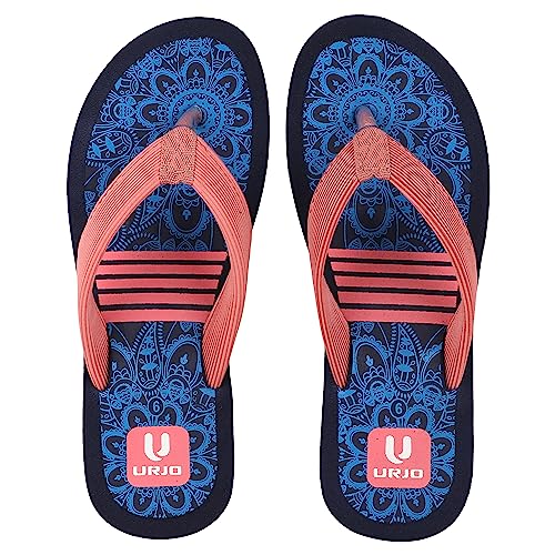 Image of URJO Women's Slippers /FlipFlops Lightweight Super Flexible Arch Support Durable Anti Skid & Stylish Dailywear Slippers /FlipFlops for Women