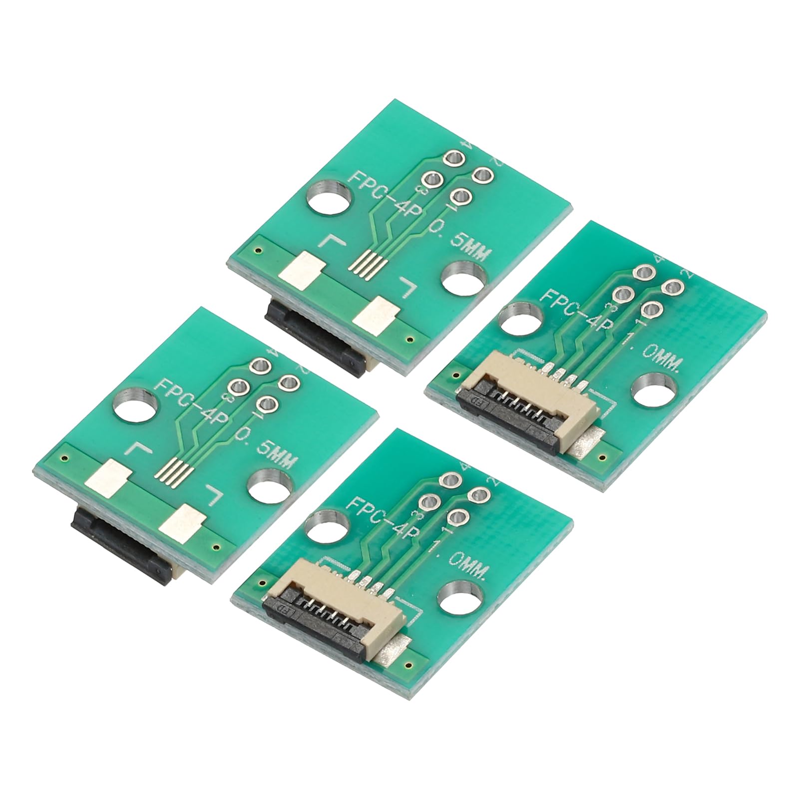 QUARKZMAN Scheda Convertitore FPC FFC PCB 4P 1,0mm Sul Lato Socket, 0,5mm Sul Retro, a DIP 2,54mm per LCD Stampante 3D Telecamera DVD TV Laptop 4pz