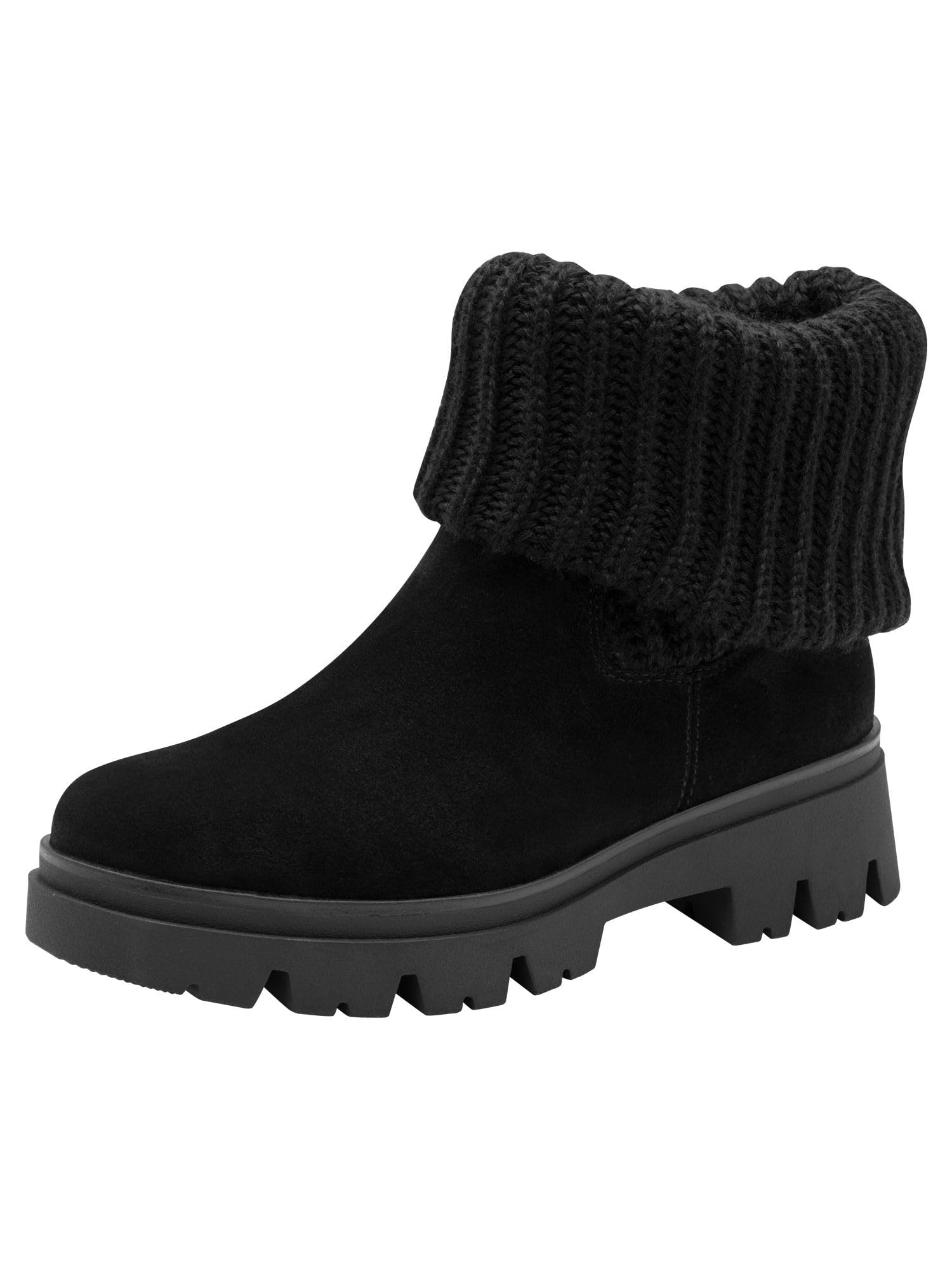 Tamaris Comfort Women’s Round Toe Ankle Boots Comfortable, Black, 7,5 UK