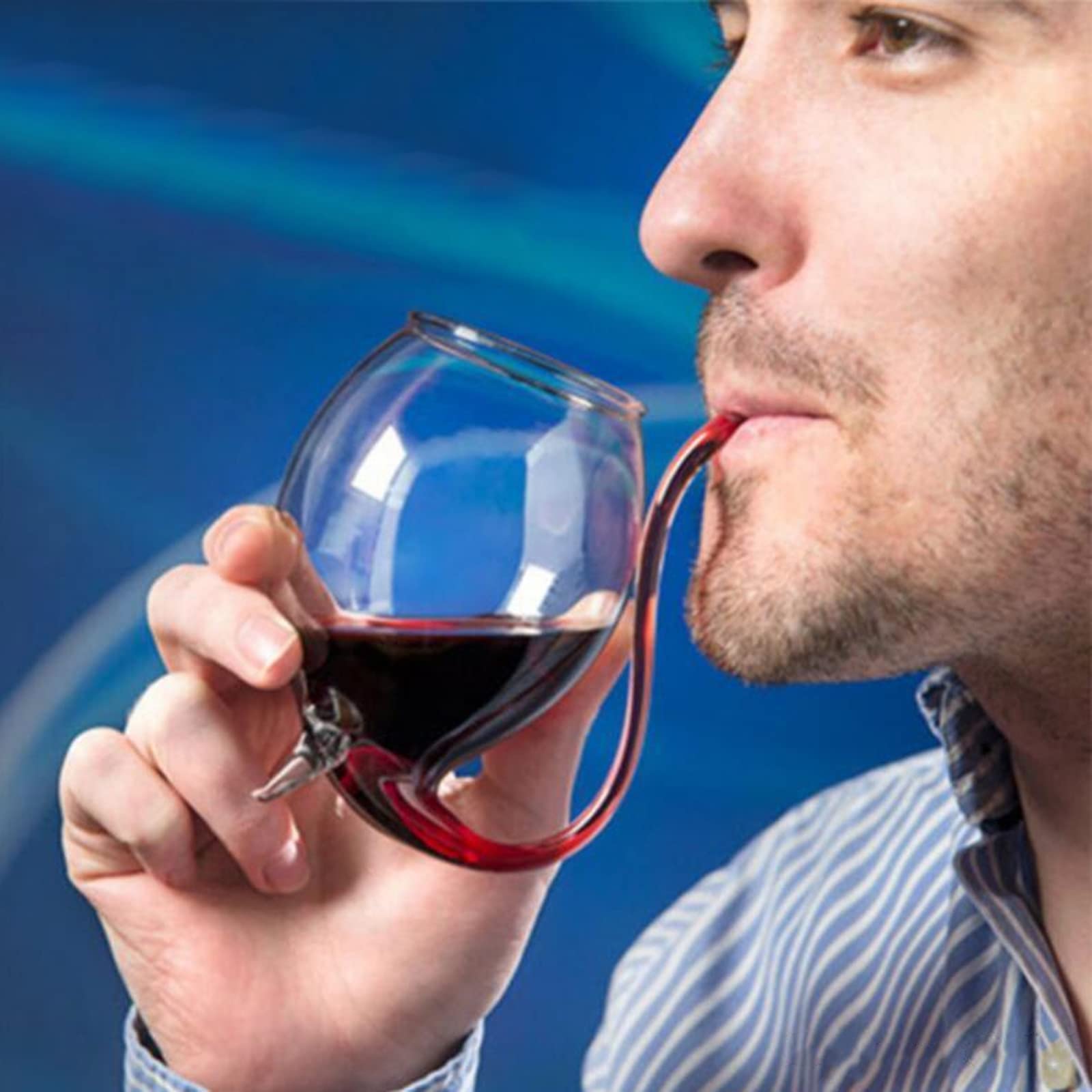 Vampire Wine Glass, Creative Vampire Wine Glass Clear Juice Cup with Drinking Tube Straw Creative Glass Decanter Cups Transparent Wine Decanter for Home Bar Party Club(#3)