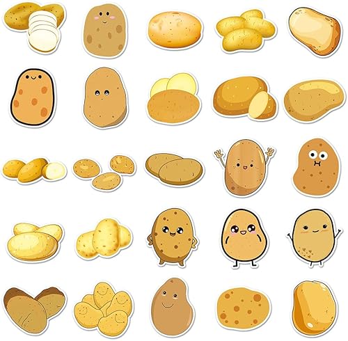 Miniatura 2 de Calcomanías de vinilo de patatas para niños, niñas, niños y adolescentes, 50 unidades, calcomanías impermeables de dibujos animados lindos para