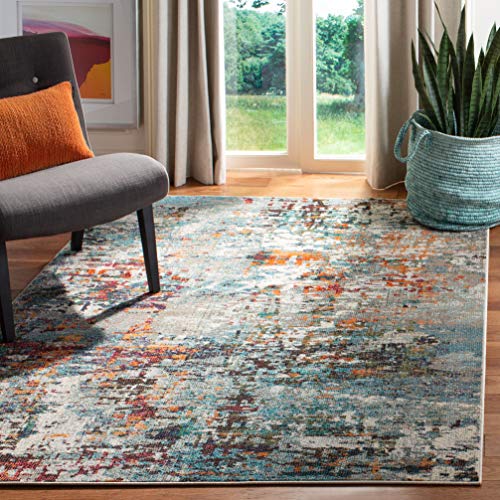 Tapete moderno Safavieh 228.6x160.02 cm azul y gris
