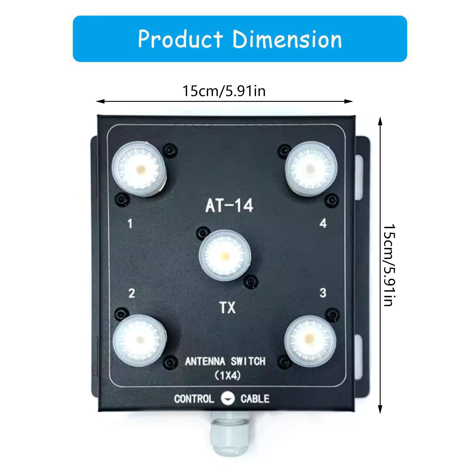 Sistema di commutazione antenna radiocomandata, 4 ingressi 500W PEP