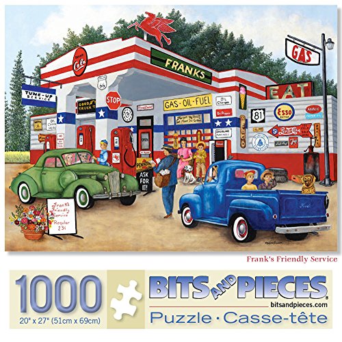 Bits and Pieces – Rompecabezas de 1000 piezas para adultos – Frank's Friendly Service - Puzzle Americana de verano por Kay Lamb Shannon, Tamaño: 20" x 27" miniatura 1