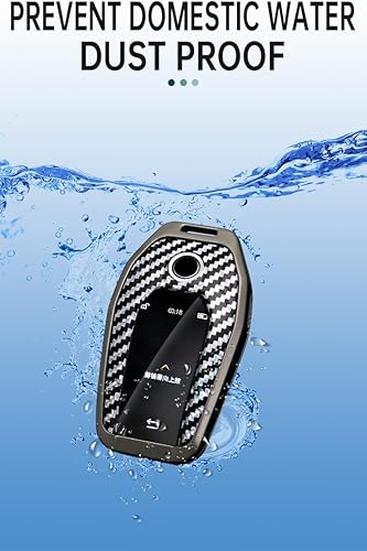 Miniatura 9 de ontto Funda para llavero con patrón de carbono compatible con pantalla BMW, control remoto de llave LCD, protección completa para 5 Series 528Li