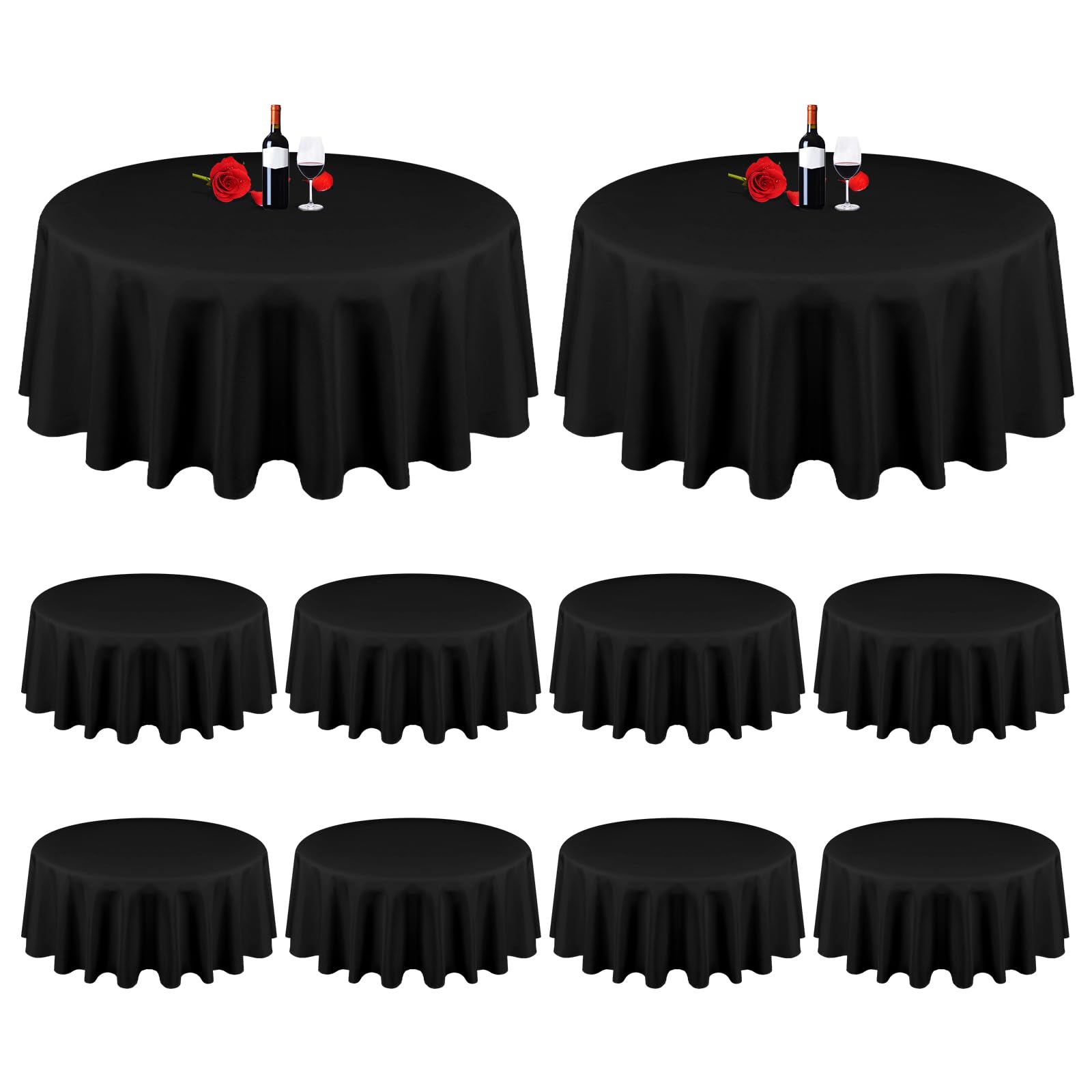 MTREO 10 Pack Round Tablecloth 60 Inch Polyester Round Table Cloths