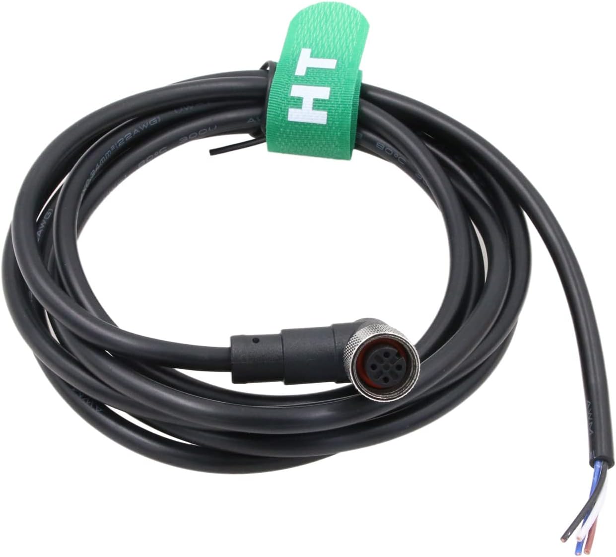 Sensor Actuator M12 A Coded 4 pin Female Right Angle Cable to Open Wire for Industrial Automation Device Network IO Link, Profibus 15m