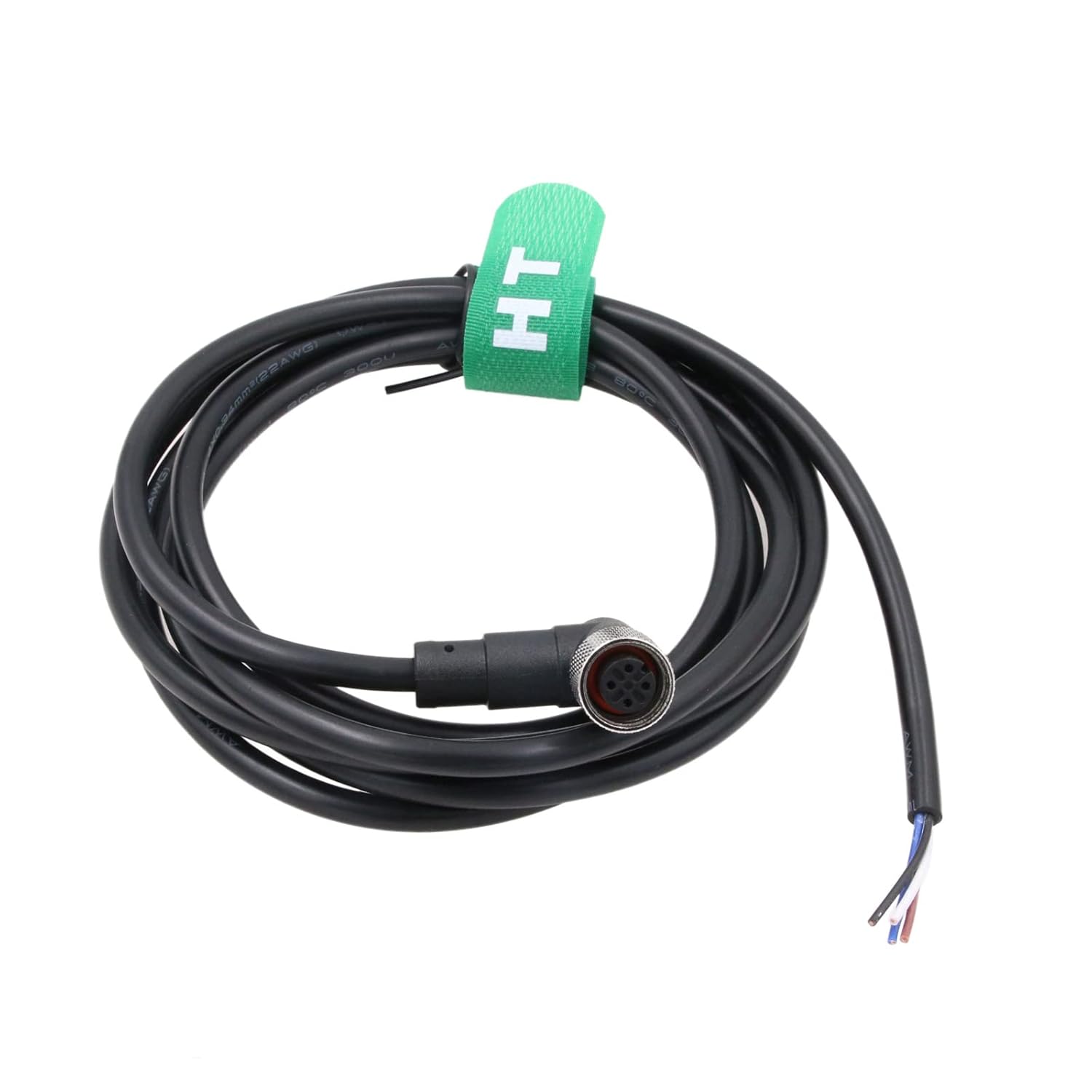 Sensor Actuator M12 A Coded 4 pin Female L-Shape Cable to Open Wire for Industrial Automation, IO Link, Profibus 20m