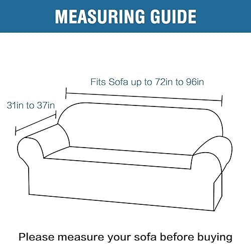 Miniatura 3 de H.VERSAILTEX Fundas elásticas para sofá de 3 cojines, funda de sofá de elastano, funda elástica para silla, color arena