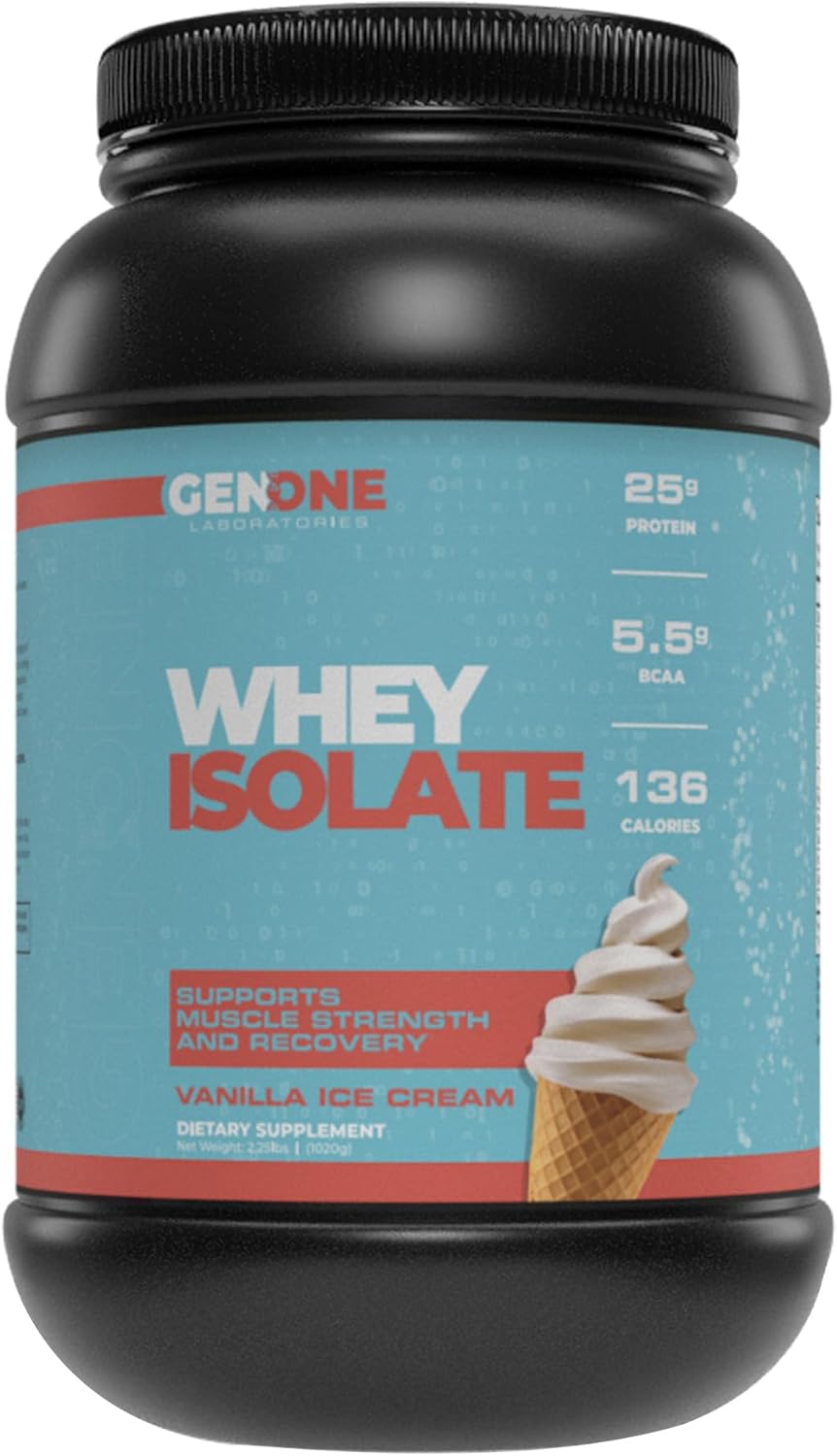 GenOne Whey Protein Powder Isolate, 25g Protein and 5.5g