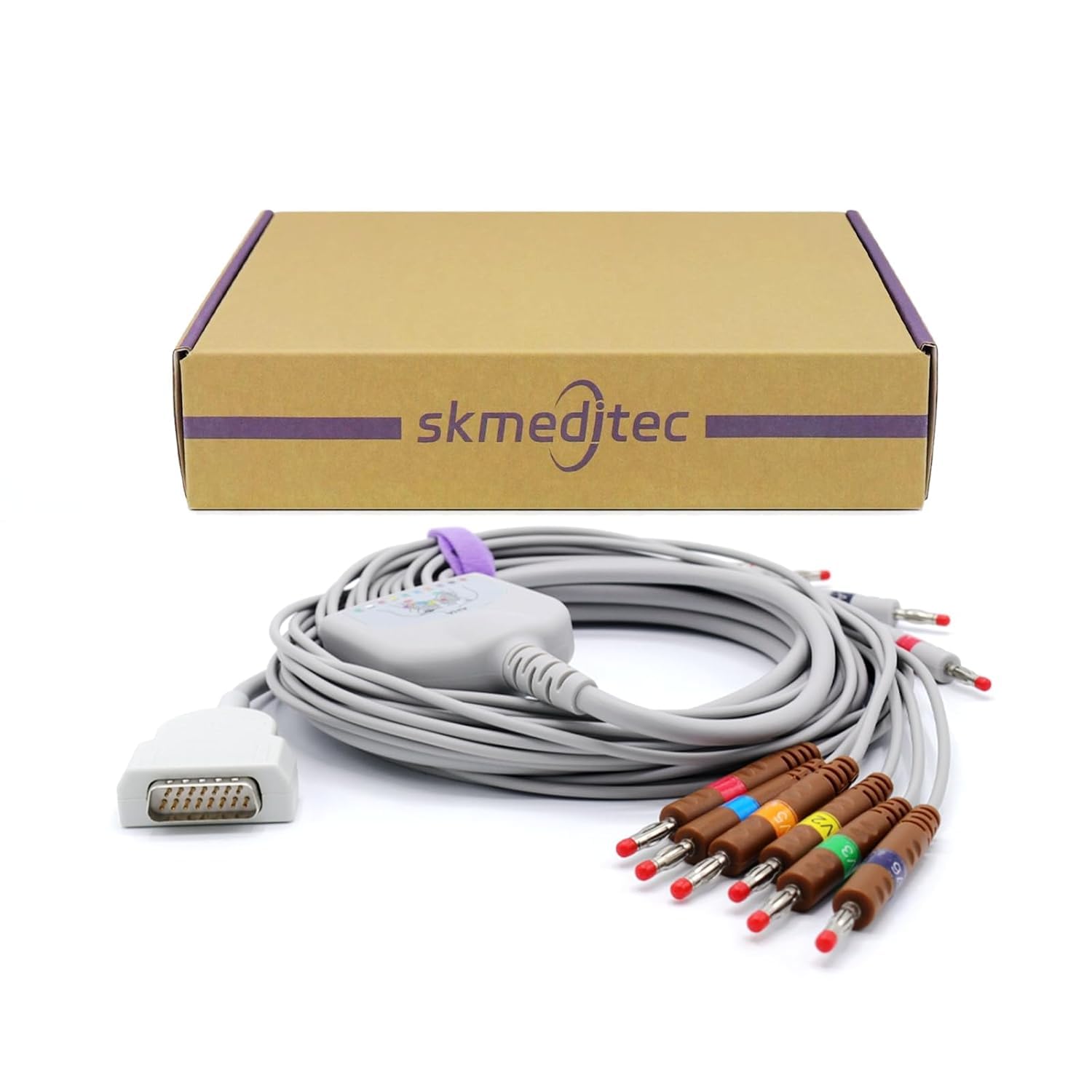 skmeditec Compatibile GE-Marquettee 2029890-001 ECG/EKG cable IEC banana 11 piedi, 10K RES. Cavo di connessione diretta in TPU con connettore per monitor a 15 pin