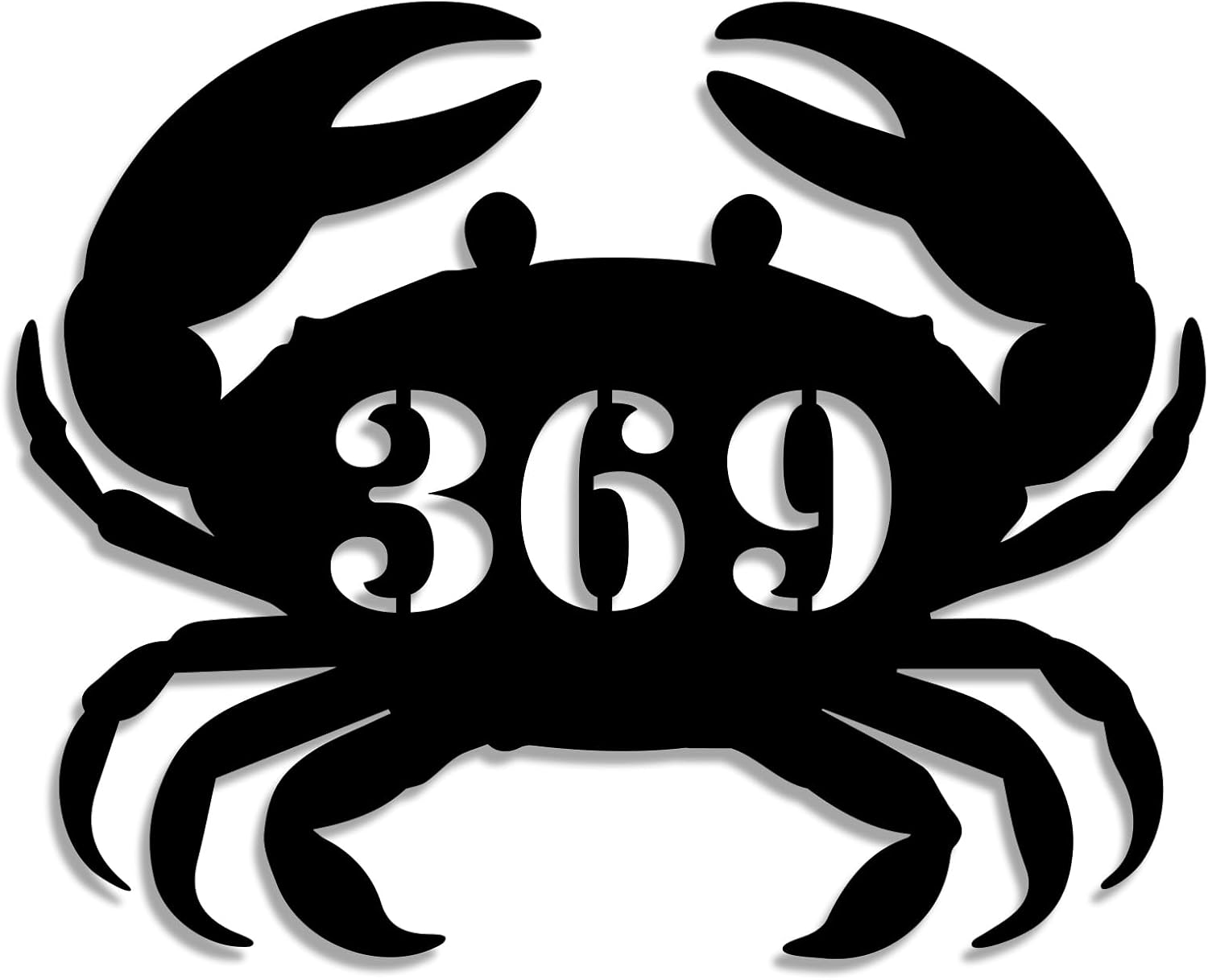Custom Crab Address Signs, Personalized Metal Address Sign for Houses, Coastal Beach House Number Sign, Outdoor Yard Decor for Porch, Fence, or Gate