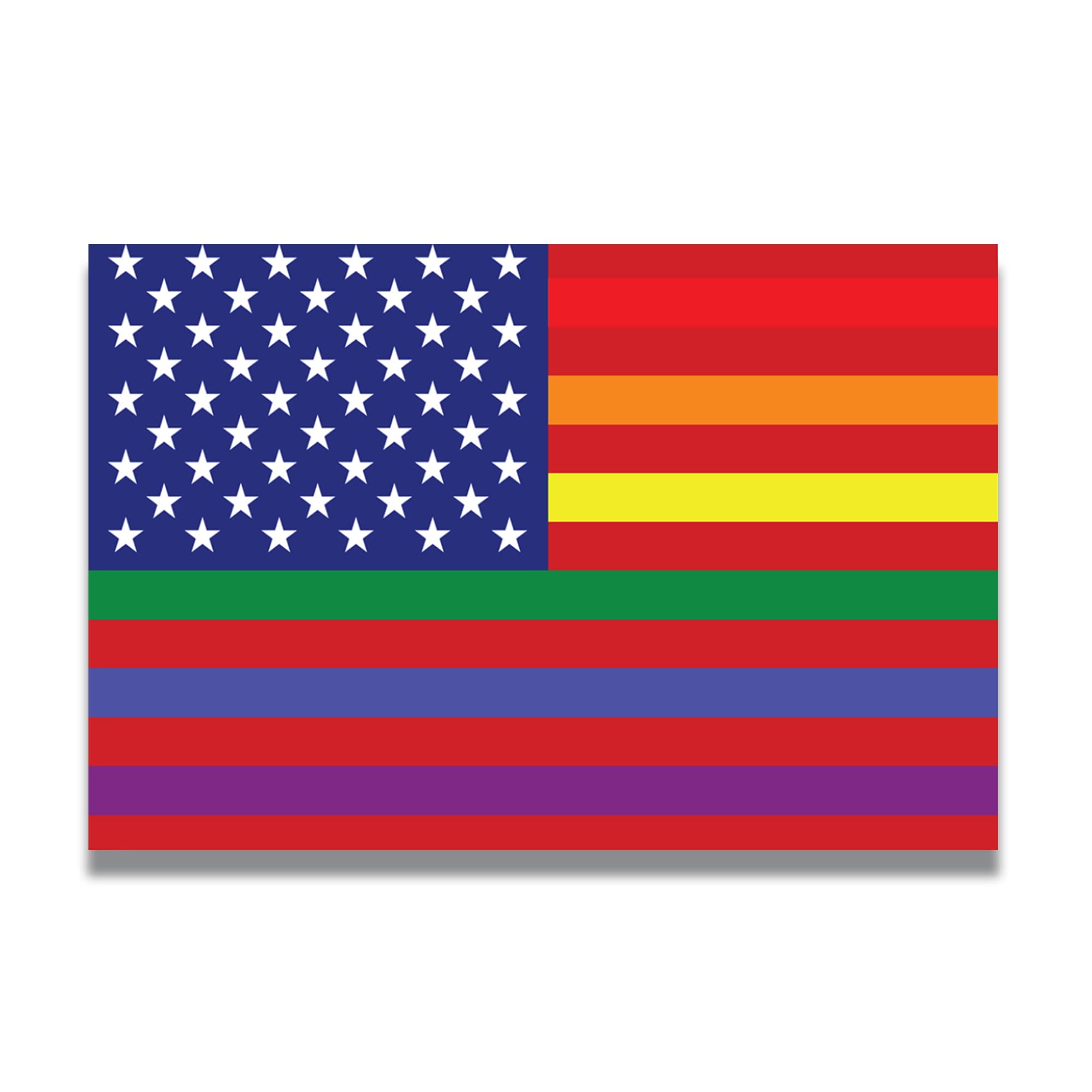 Gay Pride American Flag Car Magnet 4x6 Inch, Red White &amp; Blue, Made in USA
