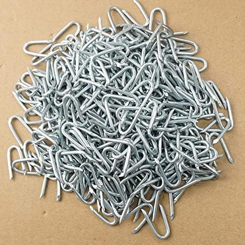 Abimars Galvanised Netting Staple U Nail Diameter 2.3mm, 500g (Approx 350 PCS) Fence Staples Wire Staples Length 23 mm / 0.9 Inch