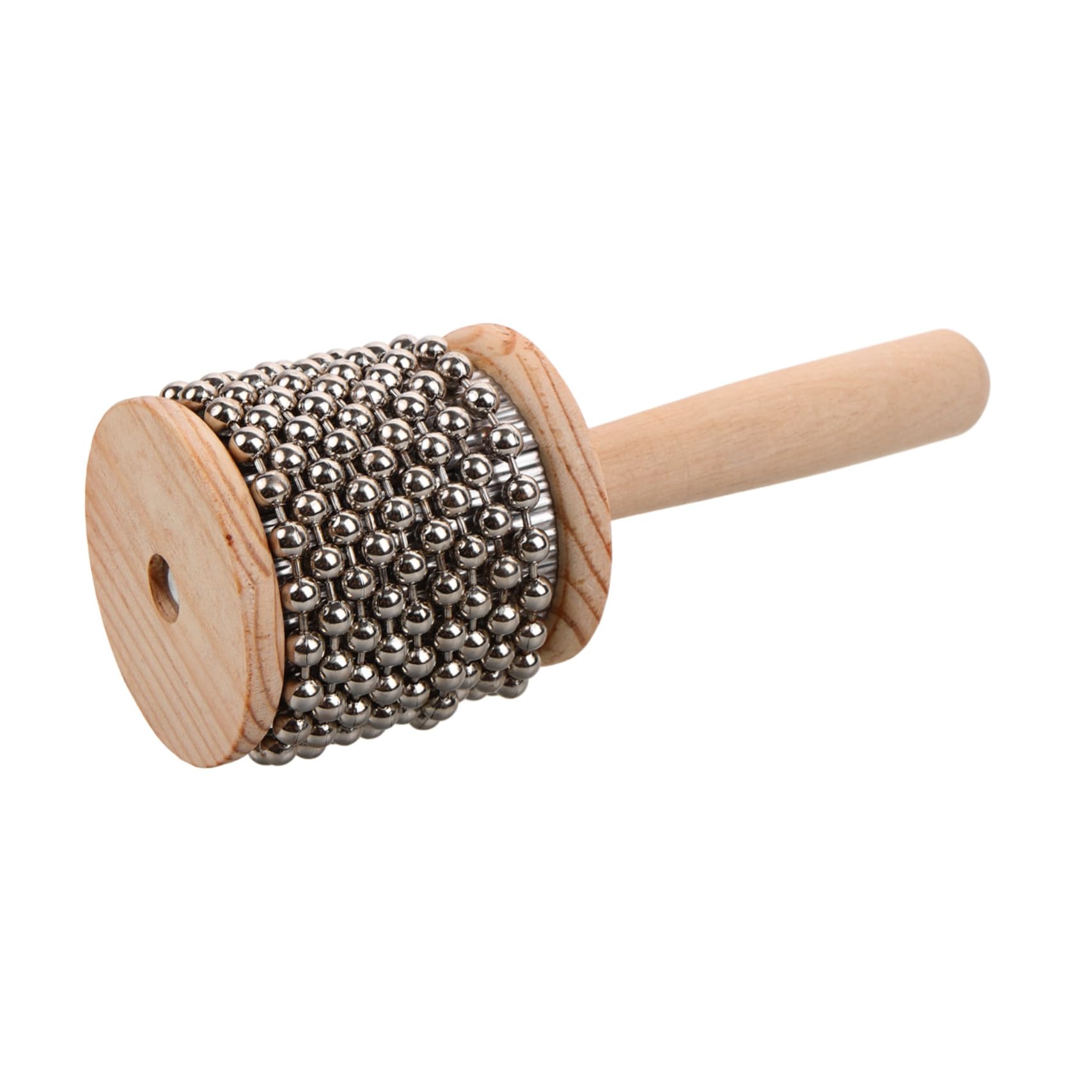 Cabasa Strumento a Percussione Portatile in Legno, Beige