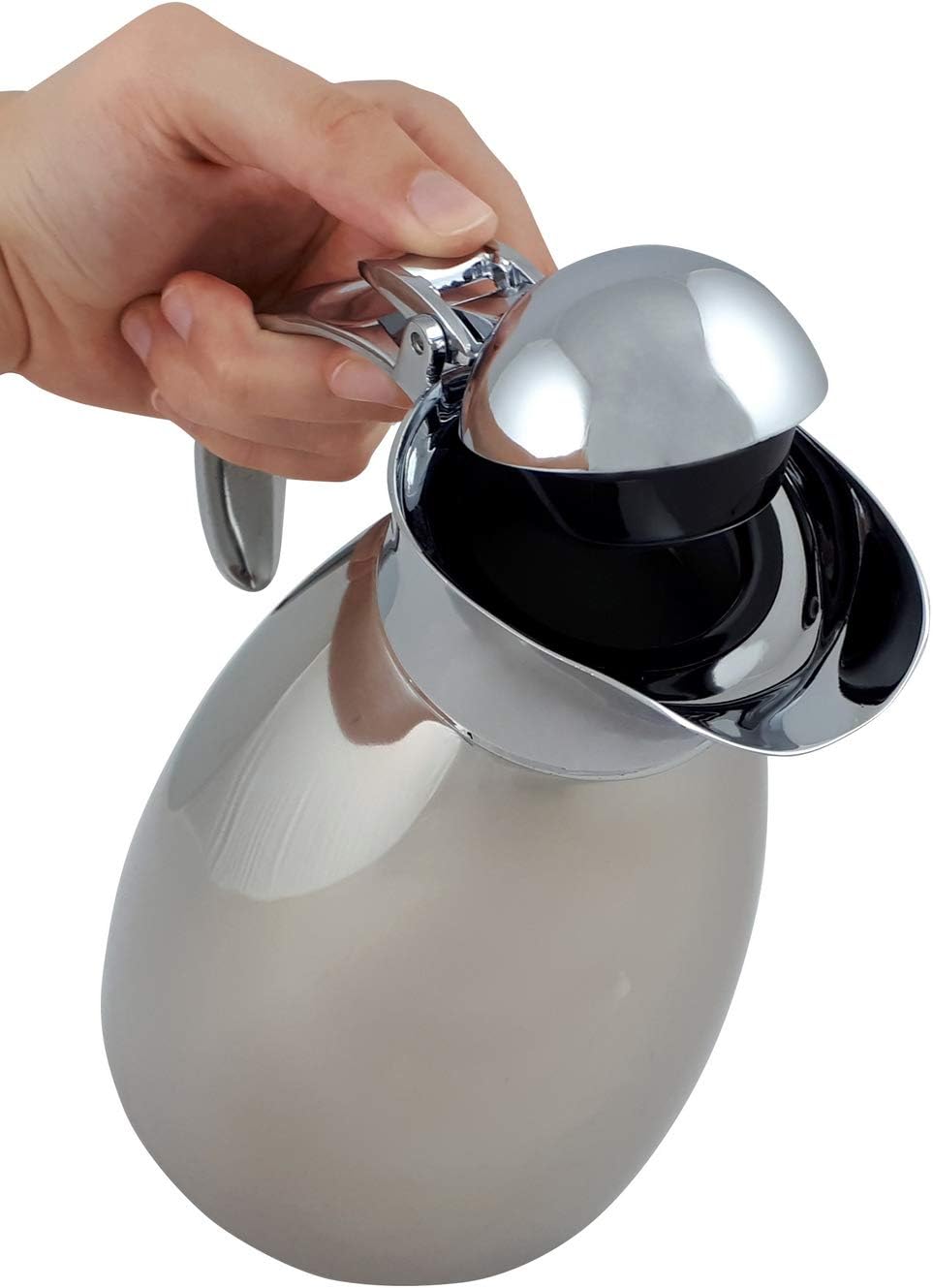 Helios Brilliant Stainless Steel Vacuum Jug 1 Litre, Metallic