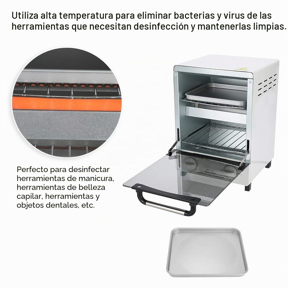 Esterilizador de Aire Caliente, Esterilizador de Aire Caliente de 12 L, Esterilización a Alta Temperatura, Esterilizador Autoclave de Vapor para Instrumentos, Cosméticos,