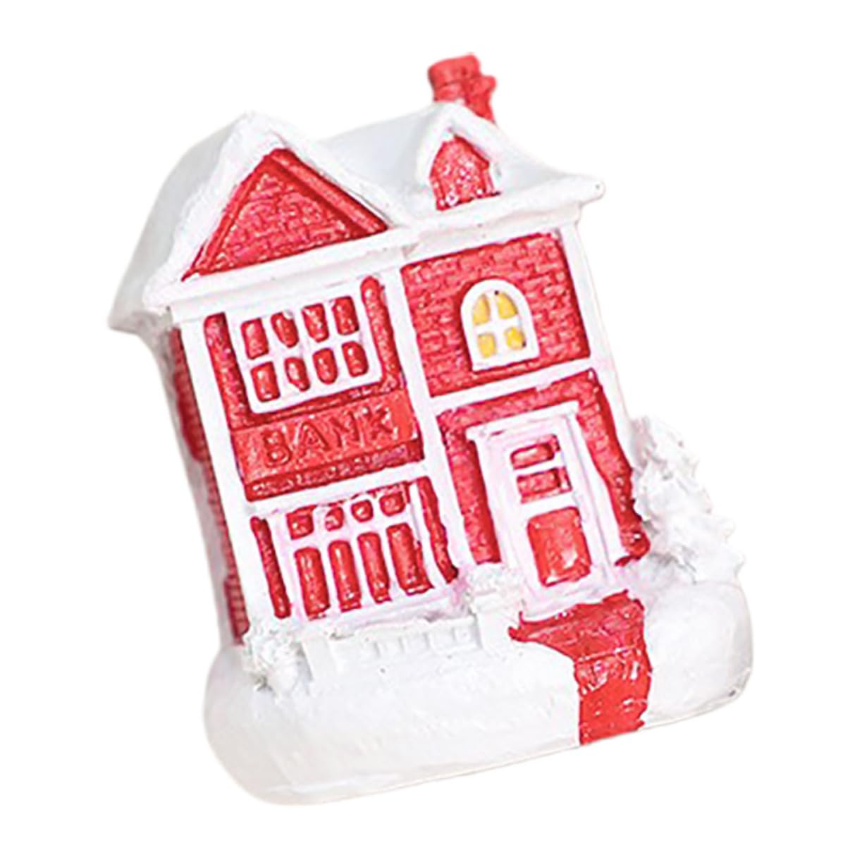 Toddmomy Christmas Village Statue Xmas House Resin Ornament Mini Christmas Scene European Design Home Decor