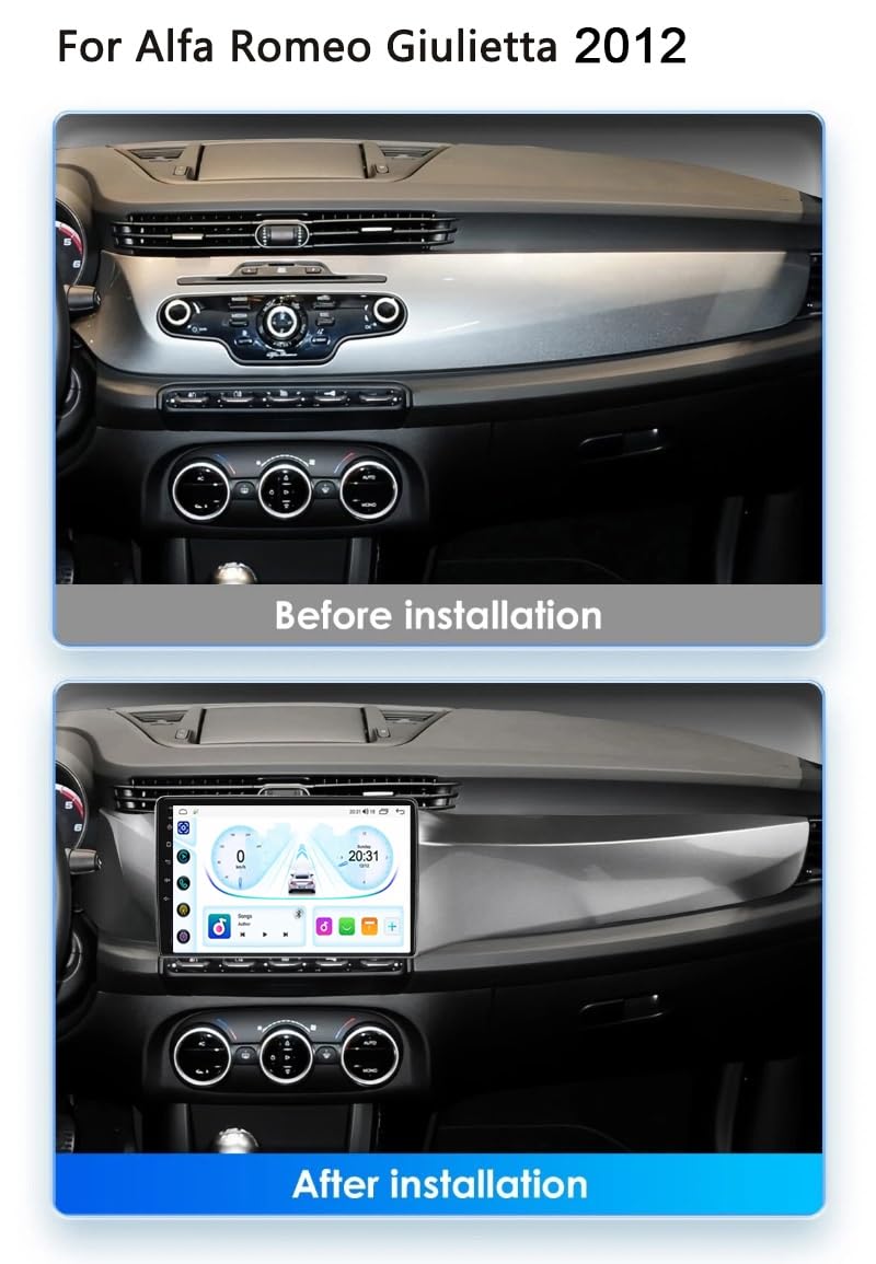 9-calowy dotykowy radio GPS dla Alfa Romeo Giulietta 2012, obsługuje BT WiFi Mirror Link 4G sterowanie z kierownicy(HM601 4 Core Wifi 1+16GB)