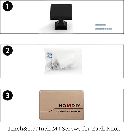 Miniatura 8 de HOMDIY - Perillas sólidas para cajones - HD6785BK gabinete Hardware Perillas de metal para gabinetes de cocina