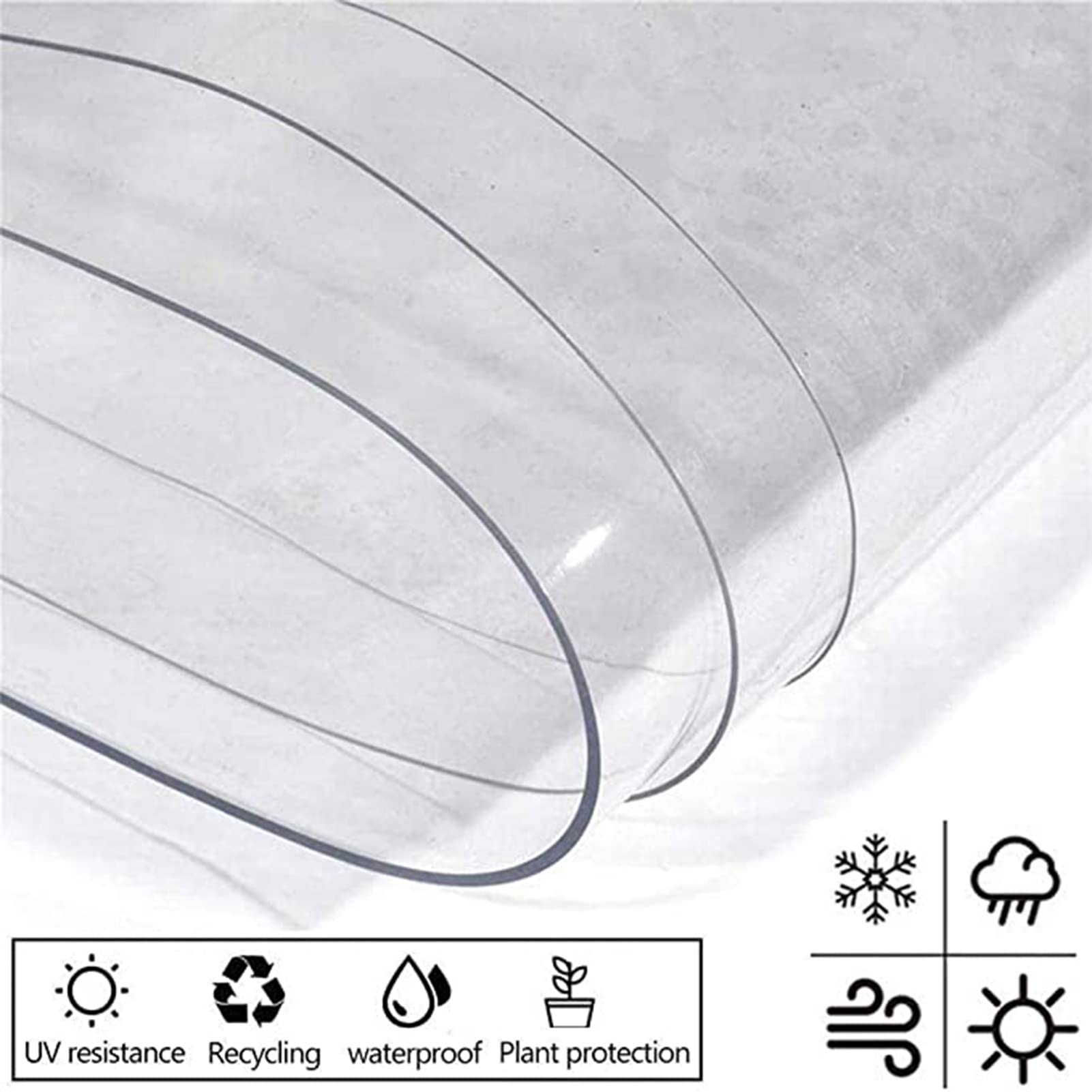 Teloni Impermeabili Occhiellati Materiale PVC Pieghevole Tarpaulin Trasparente Ripstop Antipolvere per Balcone, Camper, Gazebo E Giardino, Personalizzabile(1.8x2.5m)