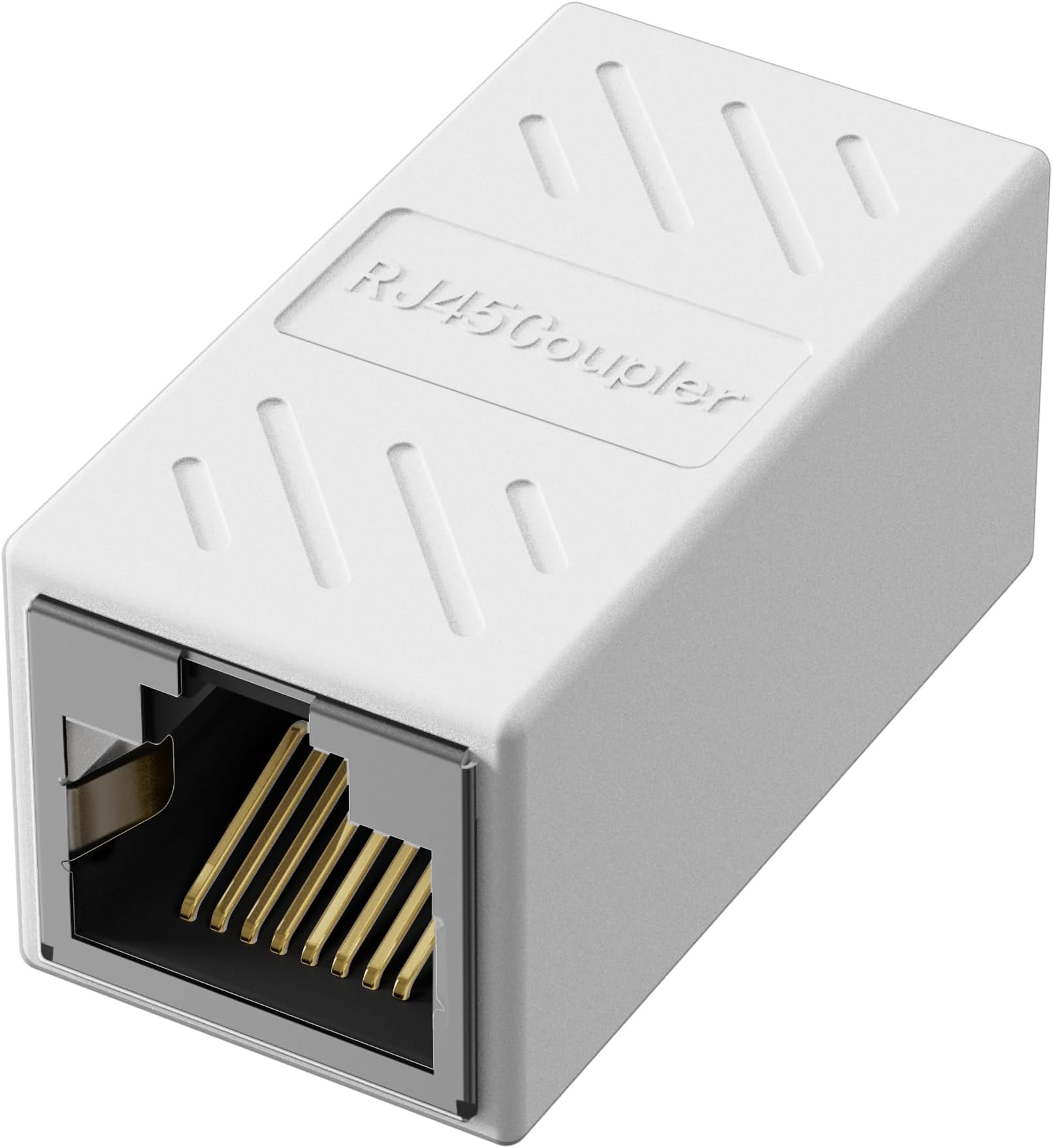 Jadaol RJ45 Coupler, Ethernet Coupler Inline Coupler for Cat8/Cat7/Cat6/Cat5e, 1000Mbps Ethernet Extender Adapter LAN Connector for Router Modem Switch Network Extension, Female to Female 1 Pack White
