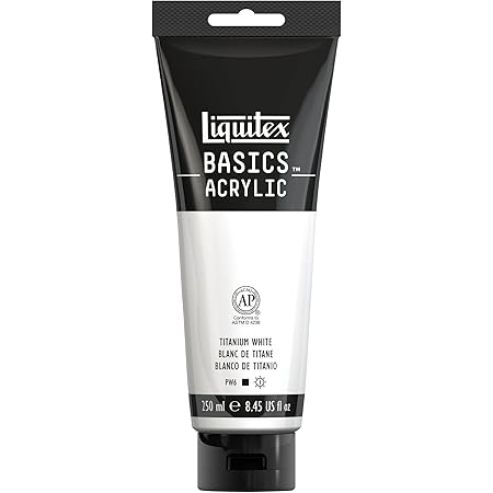 Liquitex BASICS Acrylic Paint, 250ml (8.5-oz) Tube, Titanium White