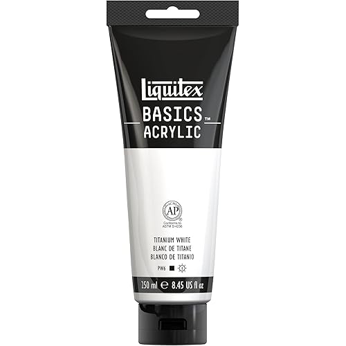 Liquitex BASICS Acrylic Paint, 250ml (8.5-oz) Tube, Titanium White
